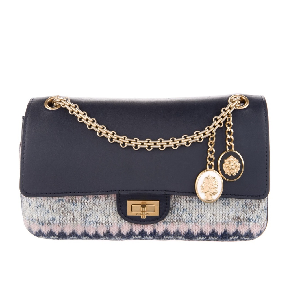 Chanel Paris-Rome 2.55 Nude Reissue 225 Knit Double Flap Bag